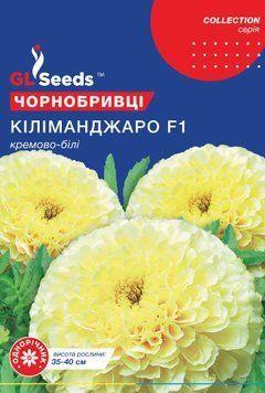 Насіння Чорнобривців Кіліманджаро F1 білі (0.1г), Collection, TM GL Seeds 1252_2 фото